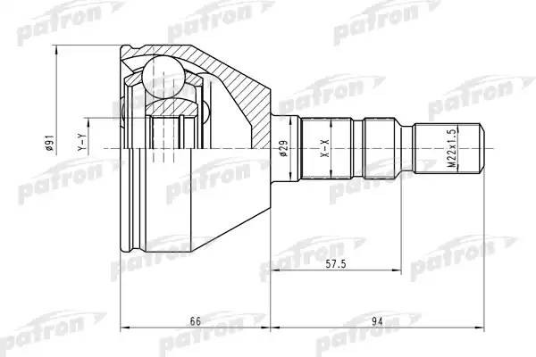 ШРУС наружный OPEL Zafira B (04-) комплект PATRON PCV1613 PATRON