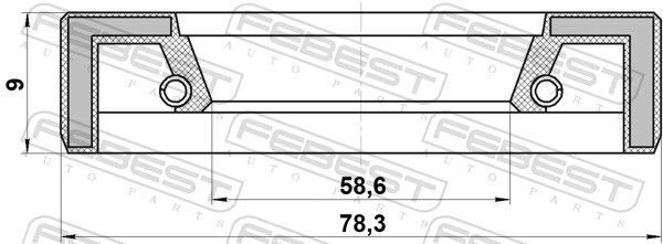 сальник КПП! 60x78x9 Nissan Sunny/Primera 2.0 16V 4WD 90-96 /Bluebird U12 95FAY-60780909X FEBEST