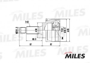 ШРУС наружный SUBARU LEGACY/FORESTER 1.8/2.0 92-00 (GKN 301991) GA20422 GA20422 MILES