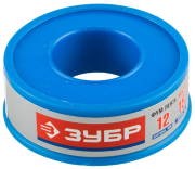 Лента сантехническая Фум 12ммх15мх0.1мм (газ-вода ) ЗУБР 1237312040 ZUBR