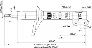 Амортизатор Hyundai Accent (00-) (стойка) перед. прав. (AG 08352) AG08352 TRIALLI