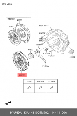 Сцепление HYUNDAI HD35 (15-) дв.D4CB (M3S5) (диск+корзина) OE 411005M902 HYUNDAI KIA