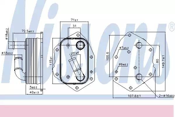 радиатор масляный!\ Citroen C-Crosser/C5/C6 04> 90808 NISSENS
