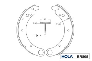 Тормозные колодки барабанные BR805 HOLA