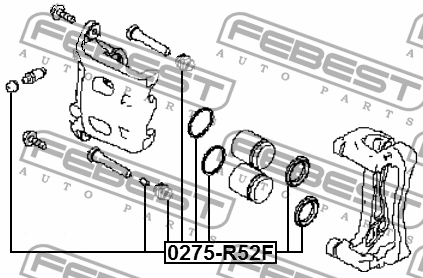 РЕМКОМПЛЕКТ СУППОРТА ТОРМОЗНОГО ПЕРЕДНЕГО 0275-R52F 0275-R52F FEBEST