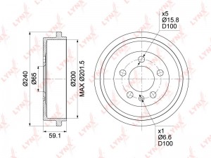 Барабан тормозной (200x51) BM-1008 LYNXAUTO