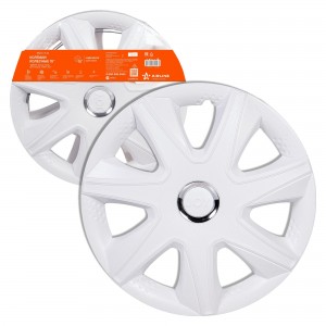 Колпаки колесные 15 Джой, белый глянец, хром кольцо, компл. 2 шт. (AWCC-15-34) AWCC-15-34 AIRLINE