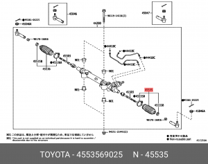 Пыльник рулевой рейки 45535-69025 45535-69025 TOYOTA