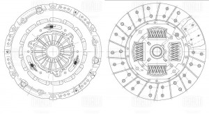 Сцепление в сборе Ford Transit (11-)/Ranger (11-) 2.2TDCi (КПП MT82) RWD (с комп FR1033 TRIALLI