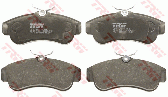 Колодки тормозные NISSAN Almera N16E (00-), Primera P11E (93-03) передние (4шт.) GDB3271 TRW