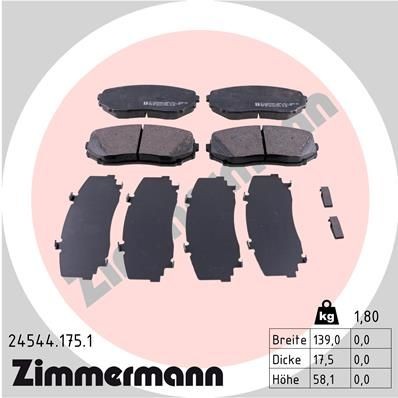 колодки дисковые !перед. 139x58x18 \Mazda CX-7 MZR DISI Turbo 07> 245441751 ZIMMERMANN