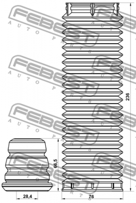 Пыльник передн амортизатора с отбойником комплект MAZDA 3 BK 2003-2008 VLSHB-S40 VLSHB-S40IIF-KIT FEBEST