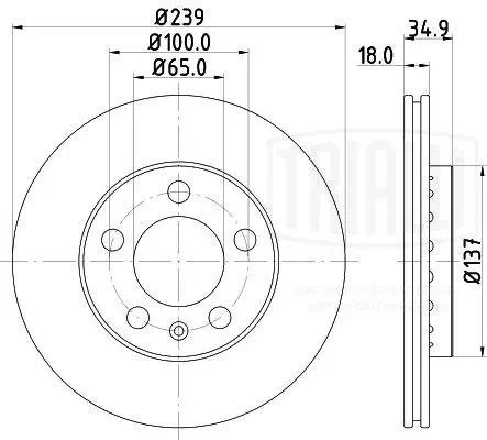 Диск торм. Skoda Fabia (99-)/VW Polo (01-) перед. d=239 (DF 180127)  2шт DF180127 TRIALLI