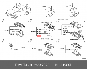 рассеиватель фонаря! внутрисалонного NO.2\ Toyota 81266-42020 TOYOTA