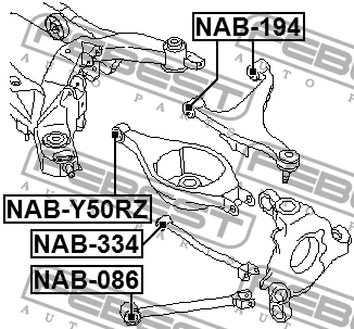 сайлентблок рычага заднего!\ Nissan Sunny 1.5-1.8 86-89 NAB-334 FEBEST