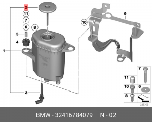 Крышка бачка ГУР BMW 5 (F07) (08-) OE 32 41 6 784 079 BMW