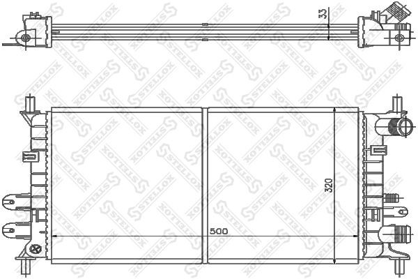 радиатор системы охлаждения!\ Ford Escort 1.1/1.3i 90-00 10-25811-SX STELLOX