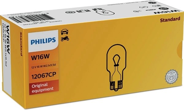 Лампа 12V W16W W2.1x9.5d PHILIPS 12067CP PHILIPS