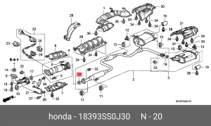 Прокладка HONDA выхлопной системы (кольцо) OE 18393SS0J30 HONDA