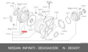 кольцо уплотнительное КПП!\ Nissan 38343-AD300 NISSAN