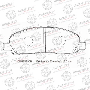 Колодки тормозные дисковые Avantech передние (противоскрипная пластина в компл.) AV1017 AVANTECH