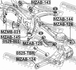 Болт с эксцентриком MAZDA CX-9 TB 2007-2013 0529-003 0529-003 FEBEST