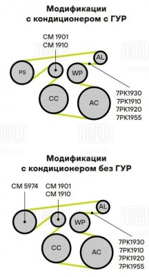 Ролик привод. ремня Toyota RAV4 (00-) 2.0i/2.4i [AZ] (с натяж. мех.,гидравл.) (C CM 1901 TRIALLI