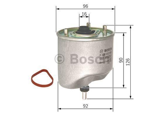 фильтр топливный!\ Citroen Berlingo/C3/C4/C5,Peugeot 207/208/308/408 1.4HDI-1.6H F 026 402 862 BOSCH