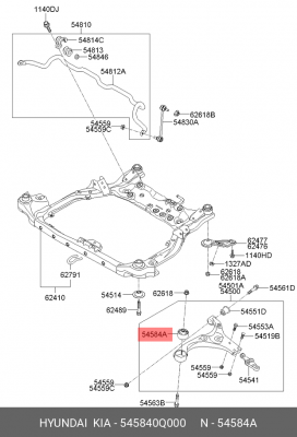 HYUNDAI/KIA САЙЛЕНТБЛОК РЫЧАГА ПЕР ЗАДНИЙ 545840Q000 MOBIS