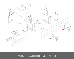 Усилитель MAN TGL кронштейна бака топливного 200л OE 85418010104 MAN