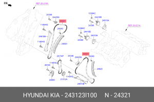 Цепь ГРМ HYUNDAI Palisade (19-) (3.8) OE 243123L100 HYUNDAI KIA
