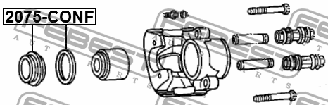 РЕМКОМПЛЕКТ СУППОРТА ТОРМОЗНОГО ПЕРЕДНЕГО подходит для CHRYSLER VOYAGER III 1996 2075-CONF FEBEST