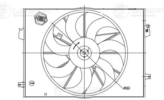 Вентилятор радиатора охлаждения с кожухом для а/м Hyundai Tucson/Kia Sportage (0 LFK0880 LUZAR