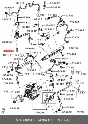 Кольцо уплотнительное MITSUBISHI Pajero Sport форсунки топливной OE 1428A155 MITSUBISHI