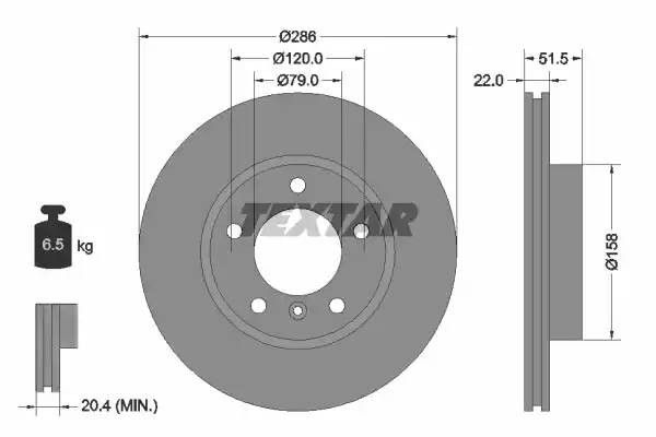 92055605 диск тормозной передний!\ BMW E36/E46 1.8-2.5D M42-M52 91> 92055605 TEXTAR
