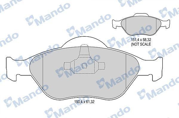 Колодки тормозные TOYOTA Yaris (06-) (1.0/1.3/1.5) передние (4шт.) MANDO MBF016033 MANDO
