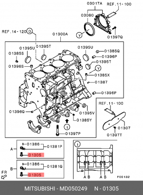 КЛАПАН КОНТРОЛЬНЫЙ БЛОКА ЦИЛИНДРОВ MD050249 MD050249 MITSUBISHI