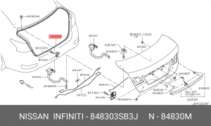 УПЛОТНЕНИЕ ПРОЕМА БАГАЖНИКА 84830-3SB3J 84830-3SB3J NISSAN