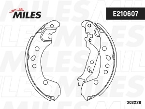 Колодки тормозные барабанные  LADA VESTA 15- E210607 E210607 MILES