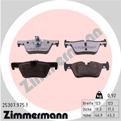 колодки дисковые !задн. 123x47x17 \ BMW F21/F30 1.6/1.8/2.0D 10> 25307.975.1 ZIMMERMANN