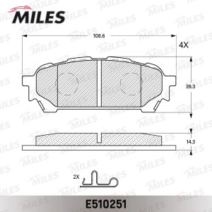 Колодки тормозные задние (Смесь CERAMIC серия PRO) SUBARU IMPREZA 2.0 11.02- (TR E510251 MILES