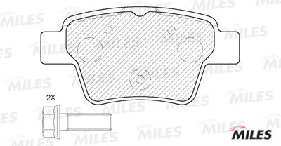 Колодки тормозные задние (без датчика + болты) (Смесь Semi-Metallic) CITROEN C4  E110174 MILES