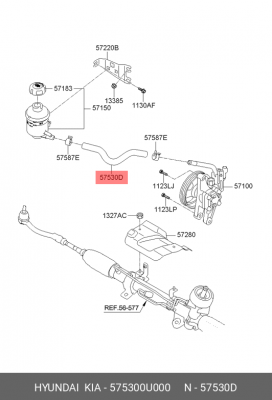 ШЛАНГ СИСТЕМЫ РУЛЕВОГО УПРАВЛЕНИЯ 575300U000 MOBIS