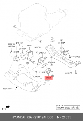 Опора двигателя 218124H000 HYUNDAI