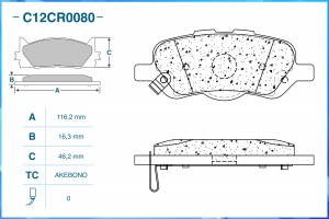 Тормозные колодки задние Low Metallic C12CR0080 C12CR0080 CWORKS