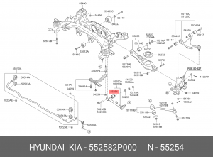 Сайлентблок заднего поперечного рычага 55258-2P000 HYUNDAI KIA