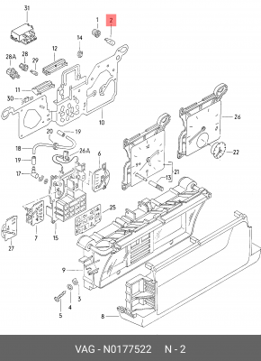 Лампа VW AUDI SEAT SKODA панели приборов OE N 017 752 2 VAG