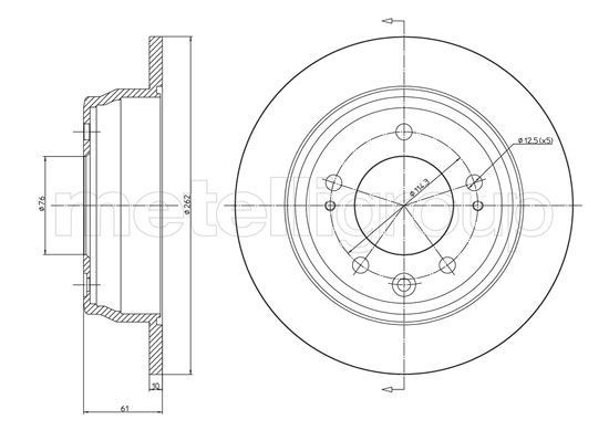 диск тормозной задний!\ KIA Ceed/Pro Ceed 1.4-2.0i/1.6-2.0CRDi 07> 23-0928-C METELLI
