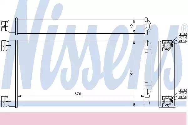 радиатор отопителя! Plastic/Aluminium 370x190x43 \MAN TGA 02--> 71926 NISSENS