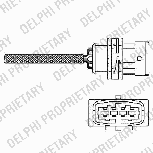 лямбда-зонд! l=406 mm\ Opel Astra G/Corsa B 1.0-1.2i 98-00 ES1078912B1 DELPHI